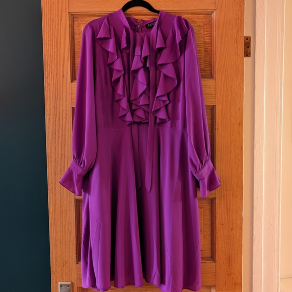 Eloquii Dresses & Skirts - Purple Eloquii size 18 dress a-line with ruffles